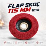 Nzb Skoç Flap Disk 115 mm Zımpara Taşı Ahşap Metal Pas Temizleme Taşlama Diski Spiral Uyumlu - Kahverengi - 1 Adet