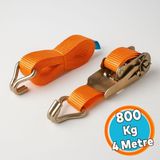Nzb Spanzet Yük Gerdirme Eşya Sabitleme Halatı Cırcırlı Gırgır 800 kg 4 Metre SG27-4 Ratchet Strap - Turuncu - 1