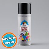 Nzb Sprey Boya Mat Siyah 400 ml Metal Ahşap Beton Yüzeylere Uygun Hobi Dekoratif Amaçlı Sprey Boya - 1 Adet - Beyaz