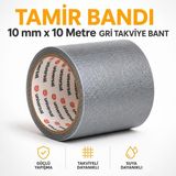 Nzb Tamir Izolasyon Bandı 10 mm x 10 Metre Gri Genel Duct Tape Su Geçirmez Sızdırmazlık Takviye Bantları - 1 Adet