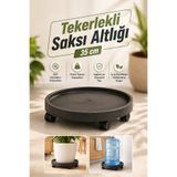 NZB Tekerlekli Saksı Altlığı Plastik Siyah 35 cm Taşıyıcısı Taşıma Damacana Tüp Standı Sehpası