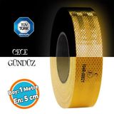 Nzb Tüvtürk Onaylı Bant Belgeli Reflektörlü Reflektif Fosforlu Şerit Bant Ikaz Sarı 1 Metre 5 cm Bandı