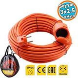 NZB Uzatma Kablosu 40 METRE 3x2.5 mm CCA Ev Tipi Kapaklı Monofaze Topraklı Kablolu Tekli Grup Fiş Priz