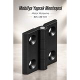 Nzb Yaprak Menteşe Metal Mat Siyah 40 x 40 mm