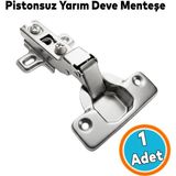 Nzb Yarım Deve Boynu Pistonsuz Mobilya Dolap Kapak Menteşesi Krom Renk