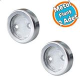 Nzb Yuvarlak Askı Flanşı Metal Kapaklı Flanş Dolap Elbise Askı Aparatı Krom (2 Adet)