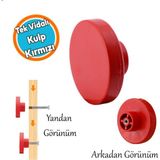 Nzb Yuvarlak Düz Kırmızı Renk Oda Mobilya Mutfak Dolabı Kapak Plastik Çekmece Kulbu 1 Adet