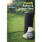 nzl file ambalaj Plastik Antrasit Dekoratif Bahçe Çiti Balkon Filesi 20 mm Göz 1 m x 3 m