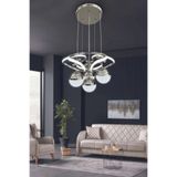 NZL Lighting Hemera Modern Kumandalı Led Sarkıt Avize 3 Renk 4 Bölmeli Krom Kaplamalı Toplu Kelebek Taşlı