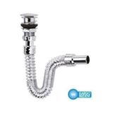 Nzm Ticaret Elallar Krom Basmali Sifon - Körüklü Sifon - Lavabo Mutfak Sifonu - Bas Stoplu