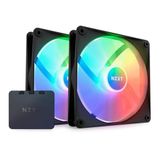NZXT F140 RGB Core ikili paket – 2 × 140 mm göbek montajlı RGB fan – 8 ayrı ayrı kontrol edilebilir LED – yarı şeffaf fan kanatları – PWM kontrolü – CAM yazılımı – siyah