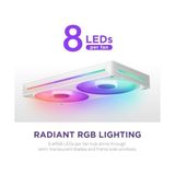 Nzxt F240 Rgb Core Tek Çerçeve Fan Ünitesi, 240MM, 2x 120MM Rgb Fan Dahil, Hız ve Aydınlatma Kontrolü, Yüksek Statik Basınç ve Hava Akışı, 8 Argb Led, Beyaz - 001-Renkli - Option-1