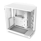 NZXT H6 Flow Orta Kule ATX PC Kasası, Kompakt Çift Odacıklı Tasarım, Panoramik Temperli Cam, Yüksek Hava Akışı, 3x 120mm Fan Dahil, Kablo Yönetimi, Beyaz