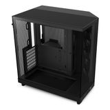 NZXT H6 Flow Orta Kule ATX PC Kasası, Kompakt Çift Odacıklı Tasarım, Panoramik Temperli Cam, Yüksek Hava Akışı, 3x 120mm Fan Dahil, Kablo Yönetimi, Siyah