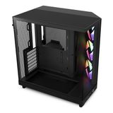 NZXT H6 Flow RGB Orta Kule Hava Akımı Kasası, 3 RGB Fanlı, Panoramik Cam Paneller, Kablo Yönetimi - Siyah