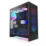 Nzxt H7 Flow 2024 Rgb Black Cm-H72fb-R1 Temperli Yan Cam, 3X120mm A-Rgb, Siyah, Mid Tower Kasa