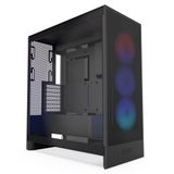 NZXT H7 Flow RGB | fanlı orta kule ATX hava akışı muhafazası | doğrudan GPU soğutma için zeminde fan destekler | 360 mm tek çerçeveli fan | kablo yönetimi | siyah