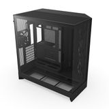 NZXT H9 Flow 2025 Orta Kule ATX PC Kasası, Büyük Çift Odacıklı Tasarım, 3x 140mm + 1x 120mm Fan Dahil, 420mm Radyatör Desteği, Temperli Cam, Back-Connect Hazır, Siyah