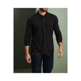 NZY Tekstil Siyah Polo Yaka Uzun Kol Çocuk Genç Okul Tişört