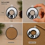O Harf Yılbaşı Süsü – Mdf Çam Ağacı Desenli Asılabilir Dekor (5X5 Cm)