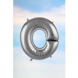 O Harfi Gümüş Folyo Balon 100 Cm 40 İnç 1 Metre Silver