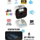 O-Kam 2k Bebek Kamerası Wifi 3mp Gece Renkli Çift Yön Ses Hareket Algılama Sd Kartlı - Beyaz