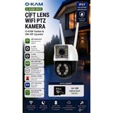 O-KAM 3012 Çift Lens WiFi PTZ Güvenlik Kamerası