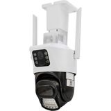 O-Kam 6015 3mp+3mp 21 Ledli Dual Ledli Çift Lensli Hareketli Gece Renkli Sesli Ptz Wifi Güvenlik Kamerası - Beyaz