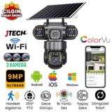 O-kam 6040 3mp+3mp+3mp 9mp Wi-fi Solar Panelli 3 Lens Alert Ptz Akllı Kamera