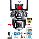 O-kam 6mp Wifi Ptz Dual Lens Panoramik Açılı Güvenlik Kamerası - Siyah