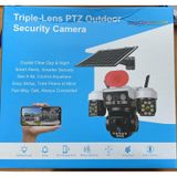 O-kam 8095 3 Lens Siren + Çakar + Hoparlör Wifi Solar Güneş Panelli Kamera