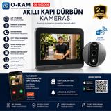 O-Kam OK-105DOOR Akıllı Wifi Kapı Dürbün Kamerası | 4.3" IPS Ekran | Tuya Smart | Hareket Algılama | Gece Görüşü | Hafıza Kartı Destekli - Gri