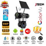 O-Kam Ok-302 Aov (3+3+3) 9Mp 4G Sim Kartlı Solar Panelli 3 Lens 1 Ptz Akıllı Kamera