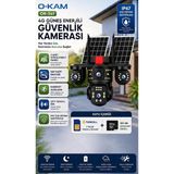 O-Kam OK-341 4 Kameralı 4g Sım Kartlı Çift Solar Ptz Kamera