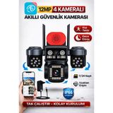 O-KAM OK202 Wifi 12MP 4 Lens Gece Görüş Sesli Akıllı Güvenlik Kamerası Adaptör Hediyeli
