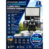 O-kam Okam 4g Sım Kartlı Çift Solar Panelli 4 Lensli Akıllı Güvenlik Kamerası 20.800MAH 360° Ptz 7/24 Aov 2 Yıl 240GB Internet - Antrasit
