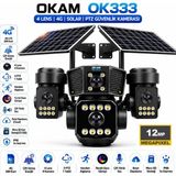 O-kam Okam OK333 4 Lensli Çift Solar 4g Ptz Güvenlik Kamerası