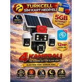 O-Kam Premium Series 12Mp 4 Kameralı 4G Çift Solar Panel Aov Gece Görüş Sesli Konuşma Turkcell Sim Kart