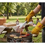 O.M.D Grill Master Profesyonel Bbq Eldiveni - Deri Mangal Eldiveni ve Fırın Eldiveni - Isı Korumalı - Sarı - SARI-GRİLL-MASTER