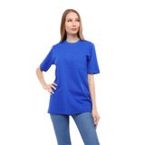 O Yaka Saks Mavi Kısa Kollu Süprem Iş Tişörtü - Bisiklet Yaka T-shirt Saks Mavi-S