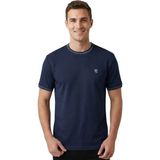 O Yaka Yaka ve Kol Garnili Trender Erkek T-Shirt Modal Lacivert - 04L-Lacivert