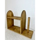 O&A WOOD Doğal Ahşap Mutfak-Banyo Rafı Tezgah Üstü Düzenleyici Baharatlık Organizer Çok Amaçlı Raf Koyu Meşe