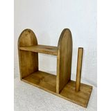 O&A Wood Doğal Ahşap Mutfak-Banyo Rafı Tezgah Üstü Düzenleyici Baharatlık Organizer Çok Amaçlı Raf