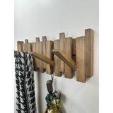 O&a Wood Doğal Ahşap Vestiyer Ahşap Askılık Piano Askılık 8li - Meşe - Antrasit
