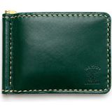Oakco Leather HANDMADE YEŞİL ALTIN RENK KAĞIT PARA TOKALI CÜZDAN - Yeşil