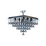 Öalpa Rima 6'lı Kare Kristal Taşlı Modern Avize - Krom