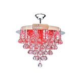 Öalpa Rima 6'lı Kristal Taşlı Rgb Ledli Model Avize - Kırmızı