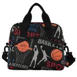 Oarencol Spor Basketbol Yalıtımlı Öğle Yemeği Çantası Yıldız Yeniden Kullanılabilir Soğutucu Öğle Yemeği Tote Kutusu Omuz Askılı Çalışma Piknik Okul Plaj