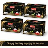 Obaçay Earl Grey 3,2 G x 48 Demlik Poşet Çay 4 Kutu