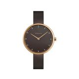 Obaku Denmark V233lxvnmn Quartz Çelik-Hasır Kahverengi Safir 30 Mm Kadın Kol Saati